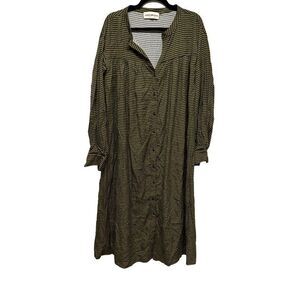 Mara Hoffman green stripped button dress‎ size large